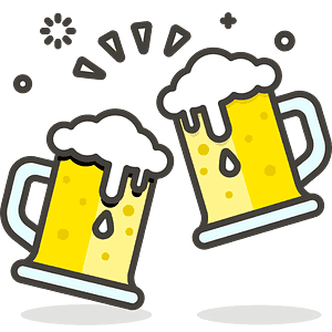 Clinking beer mugs