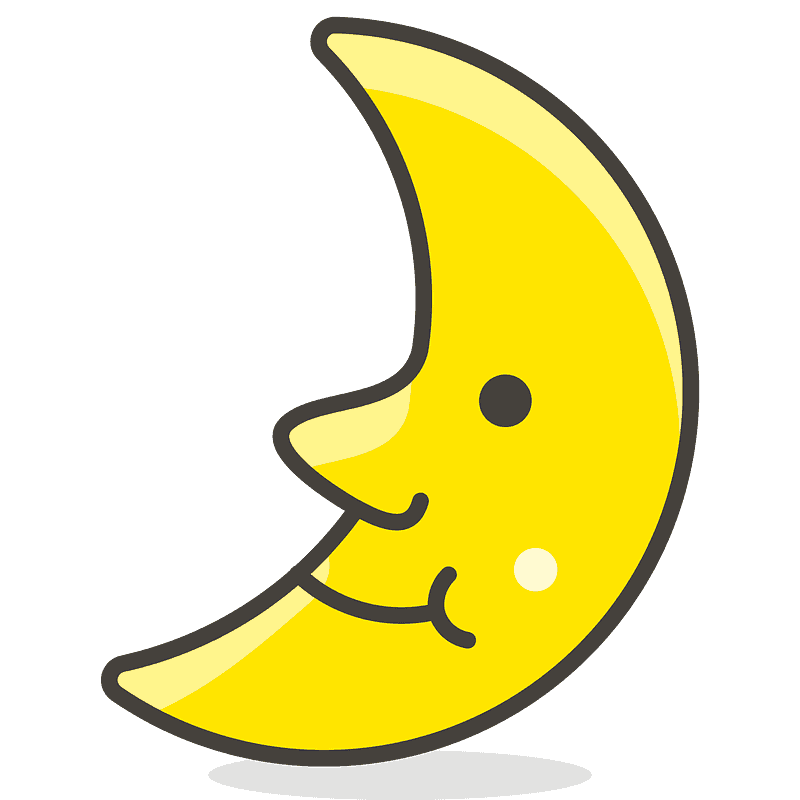 First quarter moon face