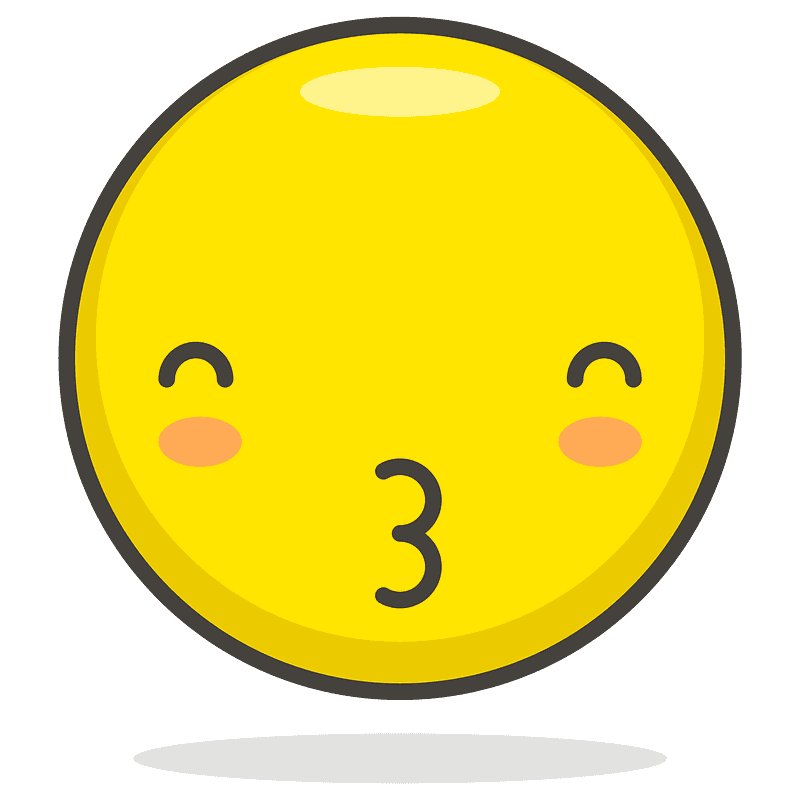 Kissing face with smiling eyes