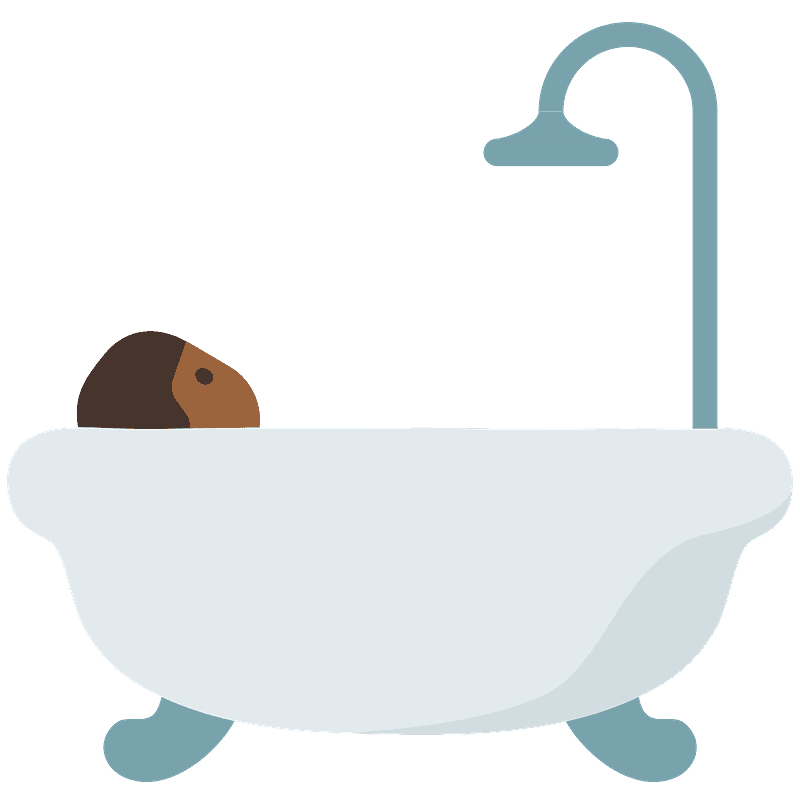 Peau mate personne prenant un bain 