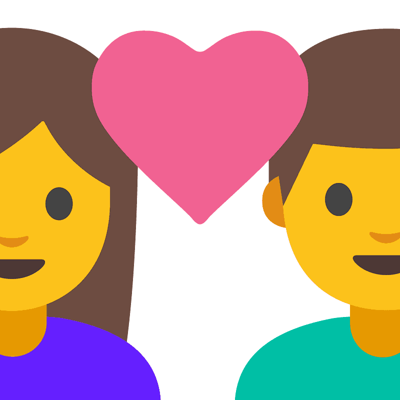 Couple with heart: woman, man