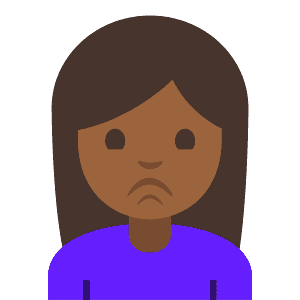 Woman pouting