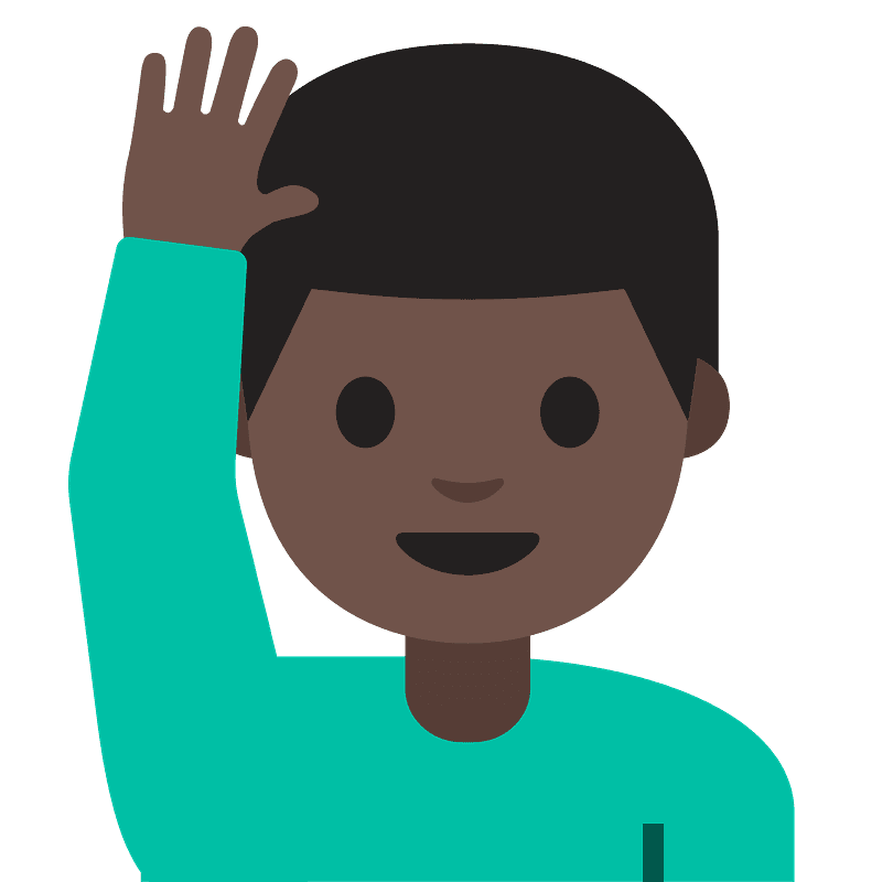 Man raising hand