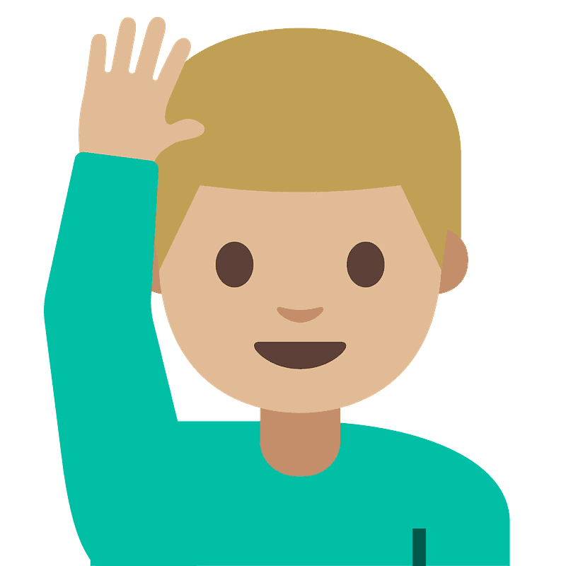 Man raising hand