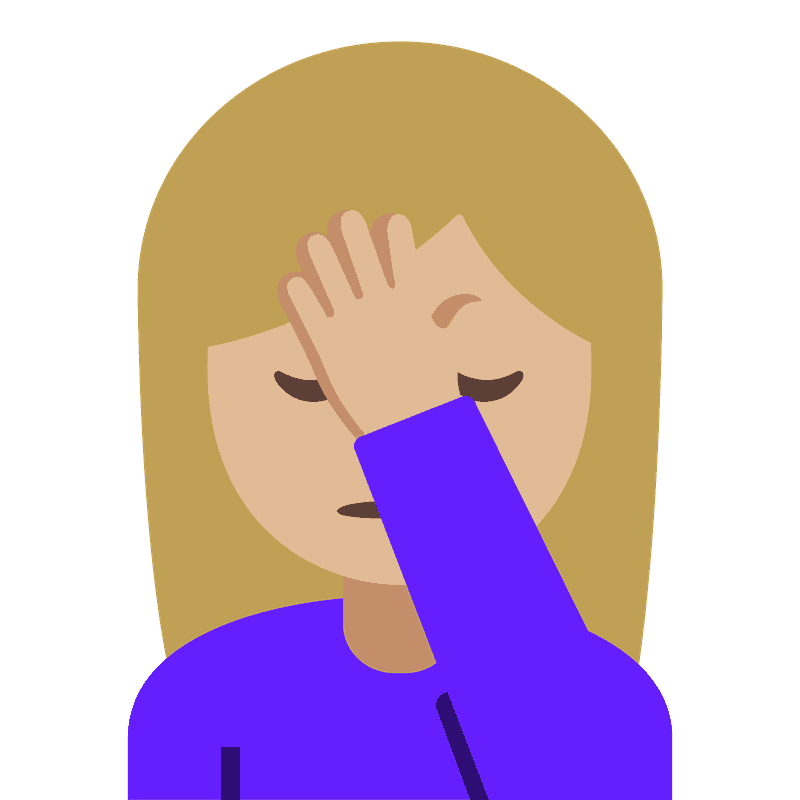 Person facepalming