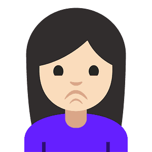 Woman pouting