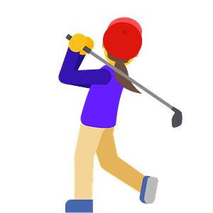 Woman golfing