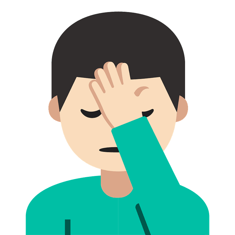 Man facepalming - Free vector emoji on creazilla.com