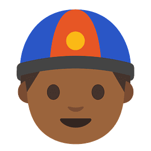 Person with skullcap