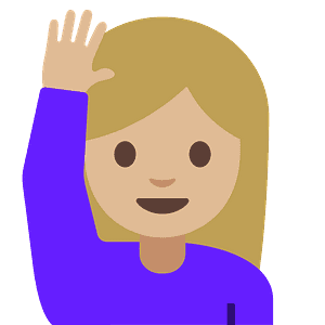 Person raising hand