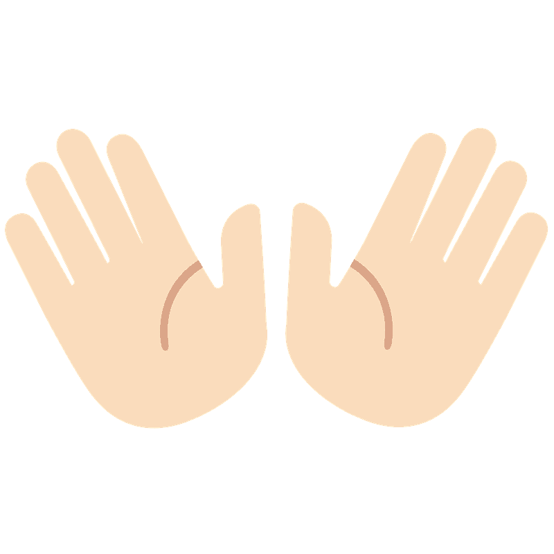 薄い肌色 両手のひら