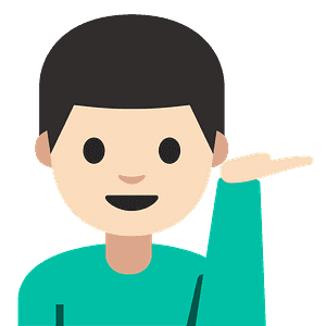 Man tipping hand