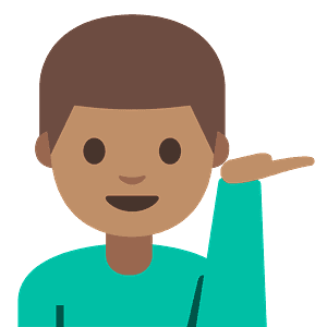 Man tipping hand