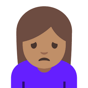Woman frowning