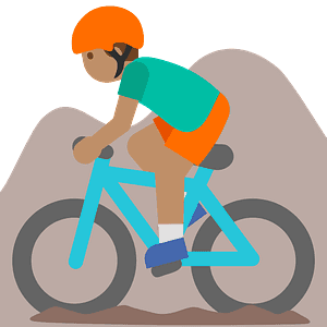 Man mountain biking