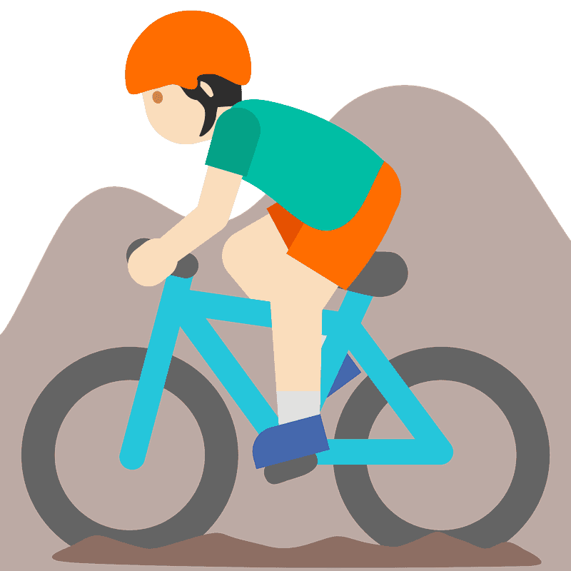 Man mountain biking