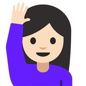 Woman raising hand