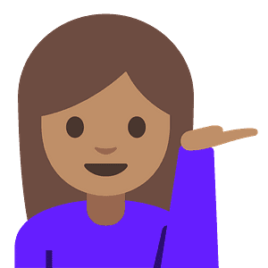Woman tipping hand