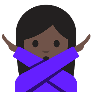 Person gesturing NO
