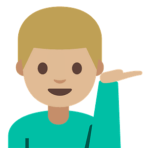 Man tipping hand