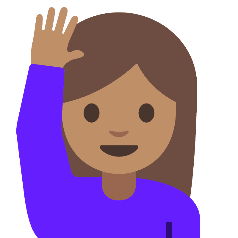 Warna kulit sedang orang mengangkat tangan
