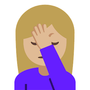 Woman facepalming