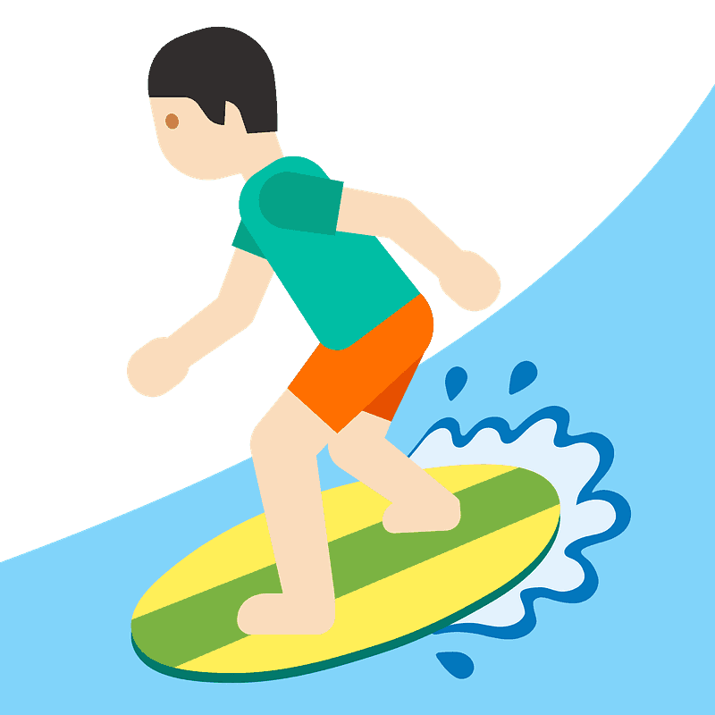 薄い肌色 サーフィンする人