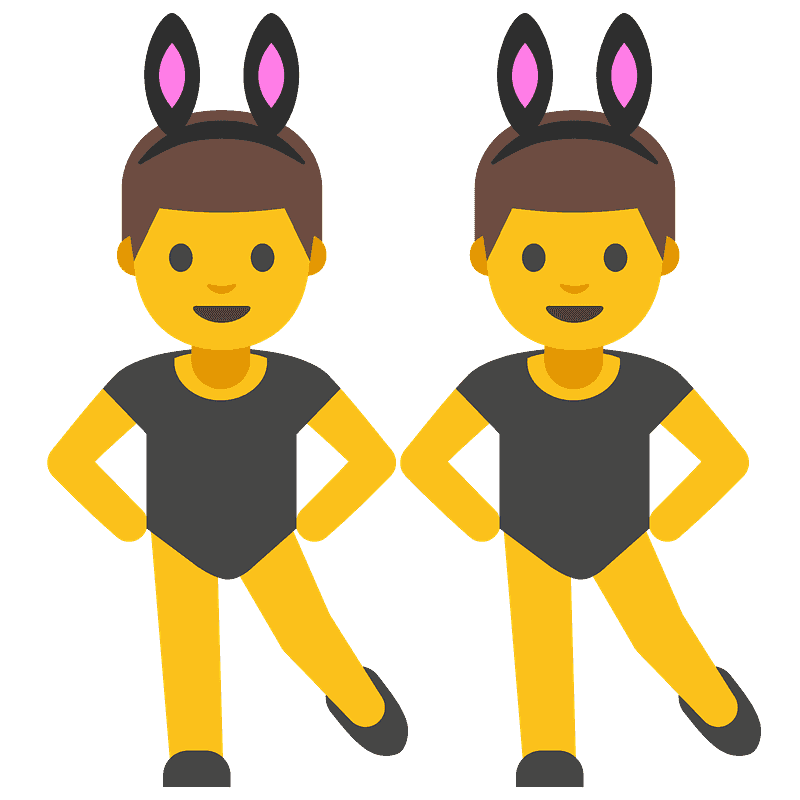 Men with bunny ears