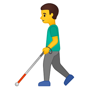 Man with white cane