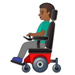 Man in motorized wheelchair