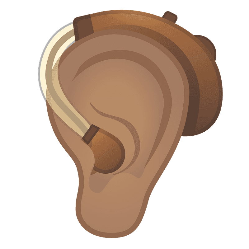 Ear with hearing aid