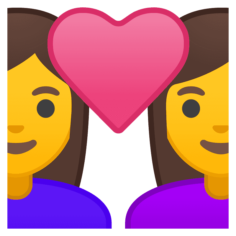 Couple with heart: woman, woman