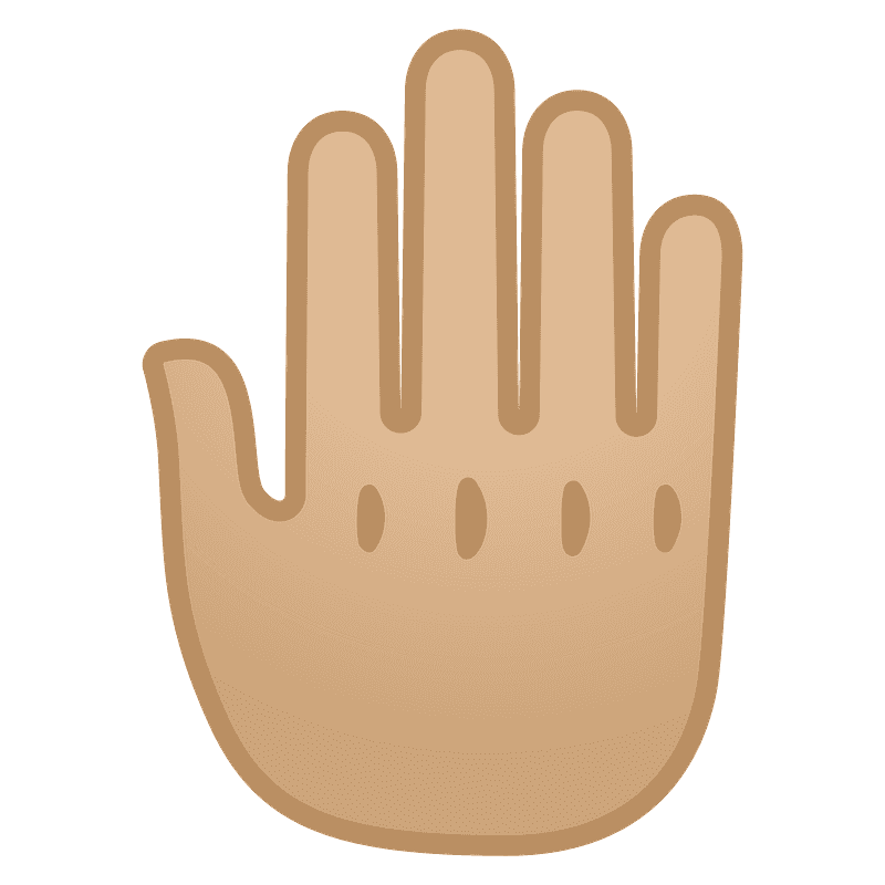 Carnagione abbastanza chiara dorso mano alzata