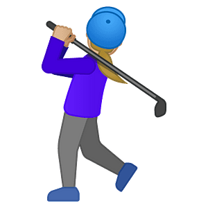 Woman golfing