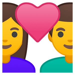 Couple with heart: woman, man