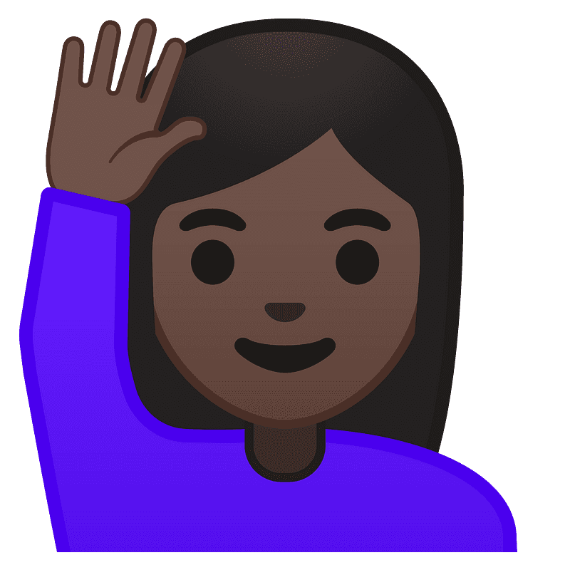 Woman raising hand