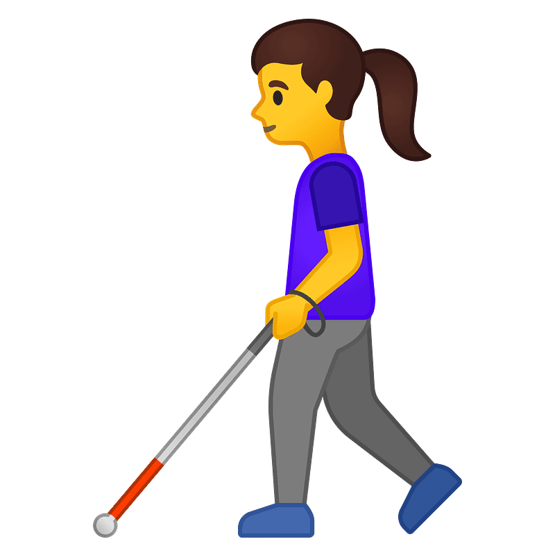 Woman with white cane