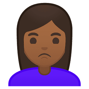 Woman pouting