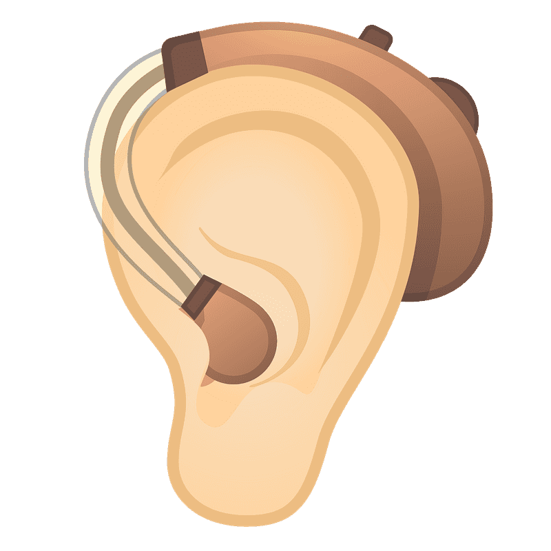 Ear with hearing aid