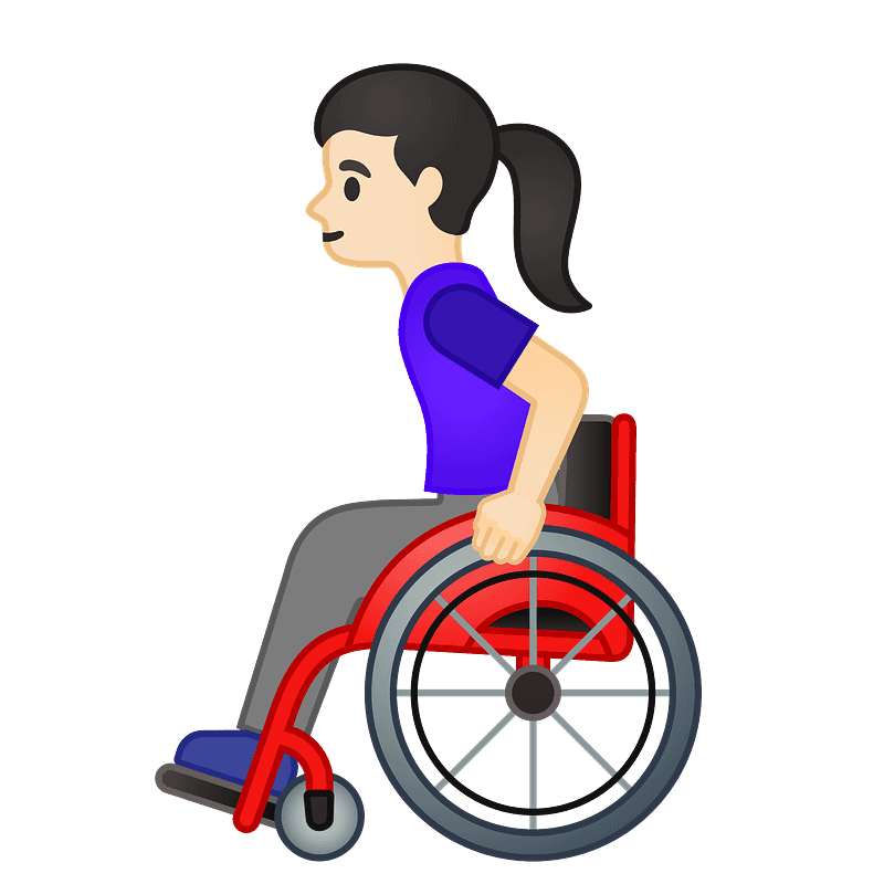 薄い肌色 手動式車椅子の女性