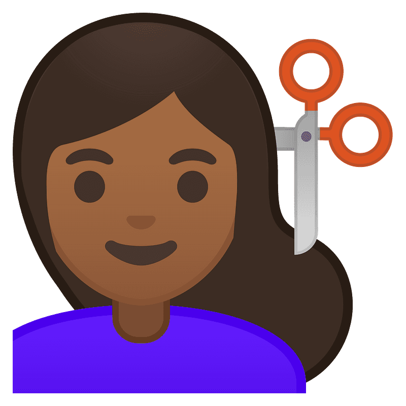 Woman getting haircut