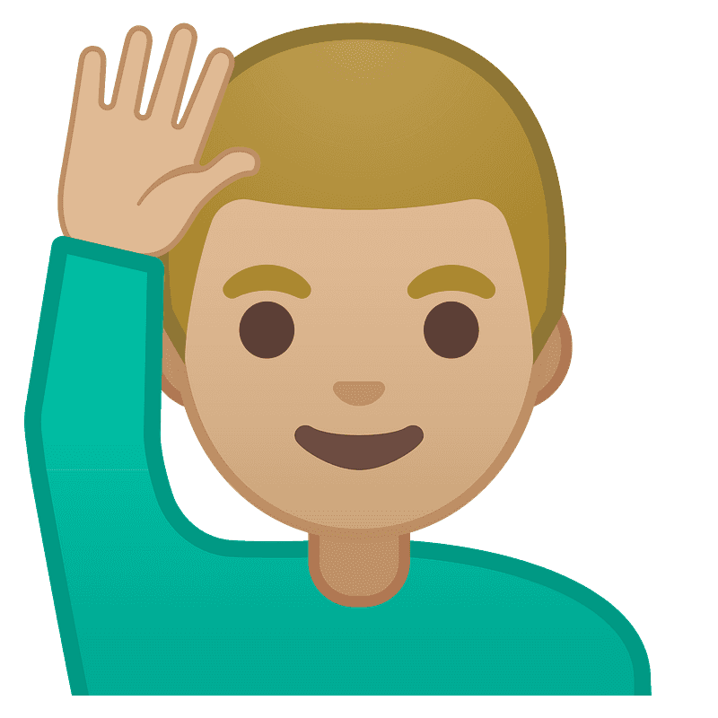 Man raising hand