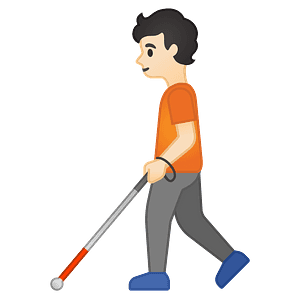 Person with white cane