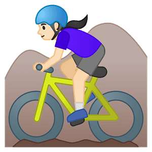 Woman mountain biking