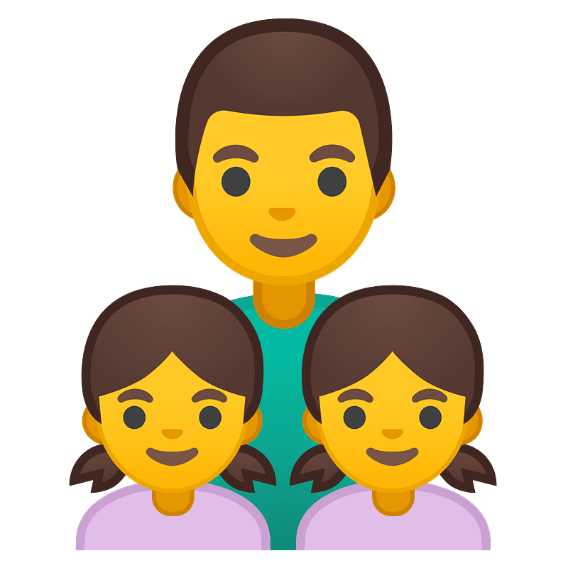 Pria, pria, anak perempuan keluarga