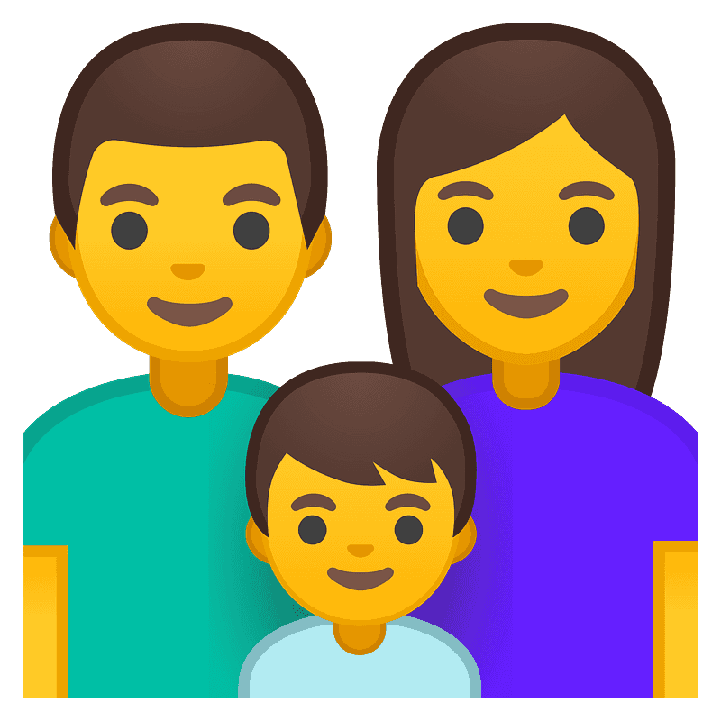 Uomo, donna e bambino famiglia