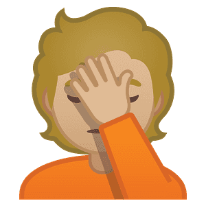 Person facepalming