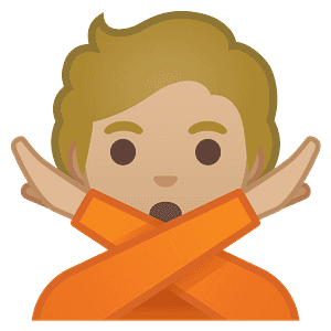 Person gesturing NO