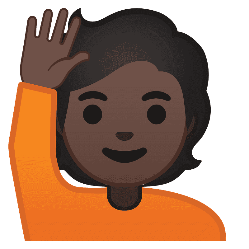 Person raising hand