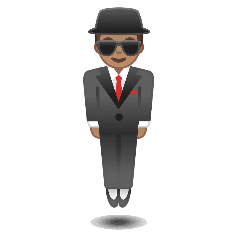 Person in suit levitating